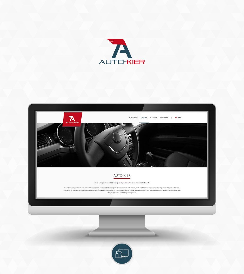 Obszywanie kierownic - Auto-Kier, logo i strona internetowa