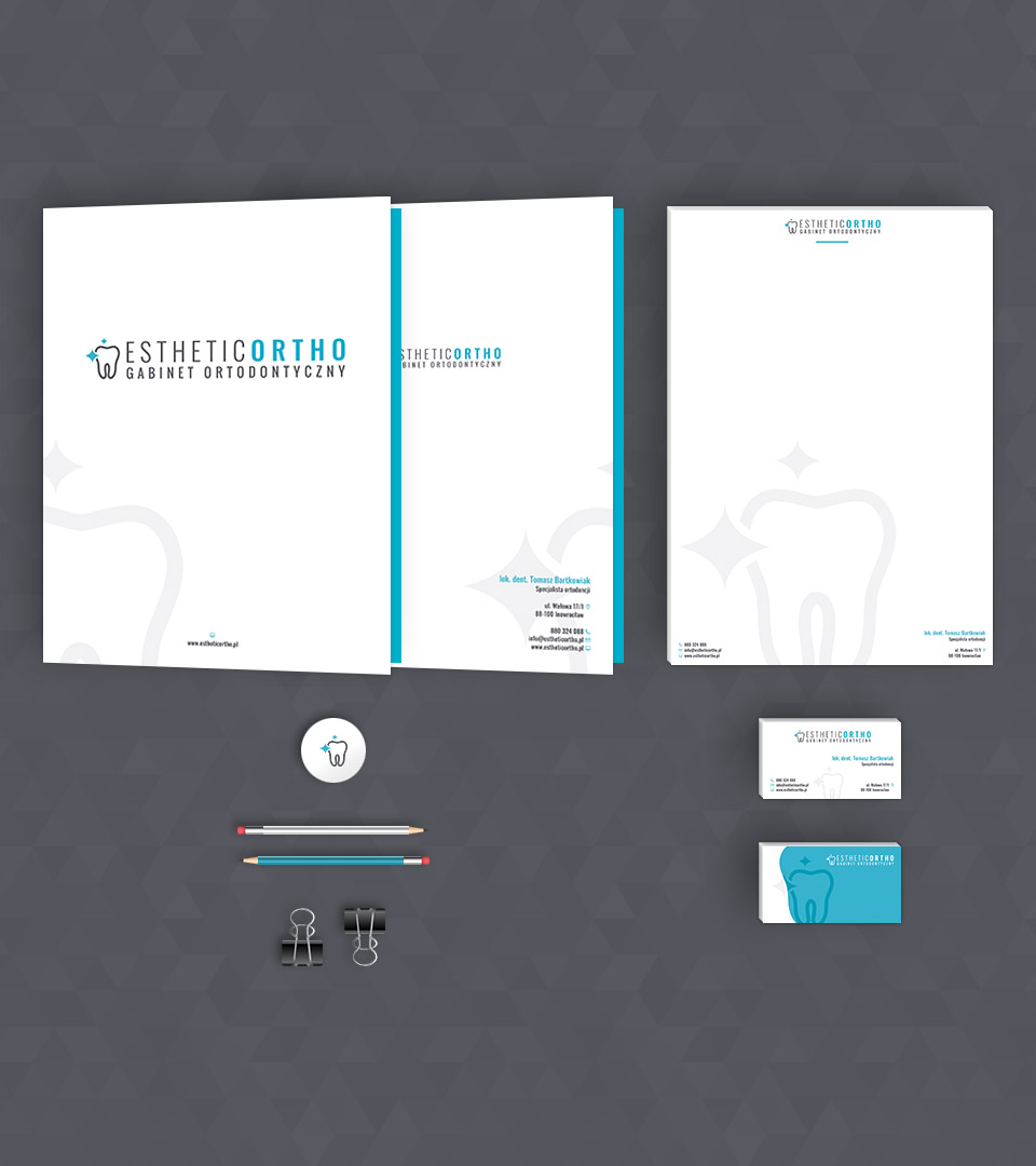 Gabinet Ortodontyczny - EstheticOrtho, logo i strona internetowa