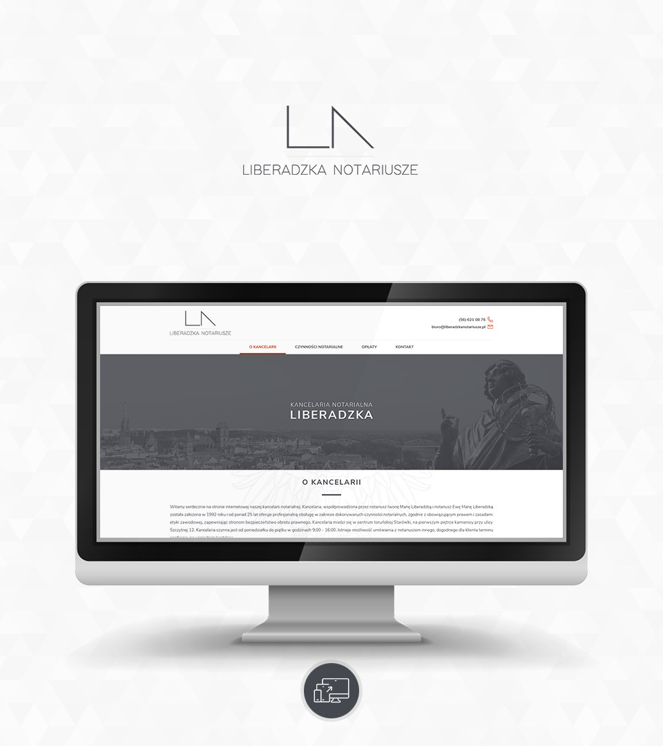 Kancelaria notarialna - Liberadzka Notariusze, logo i strona internetowa