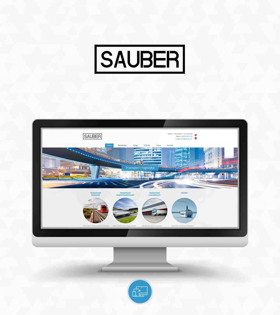 Transport i spedycja - Sauber Logistics, logo i strona internetowa