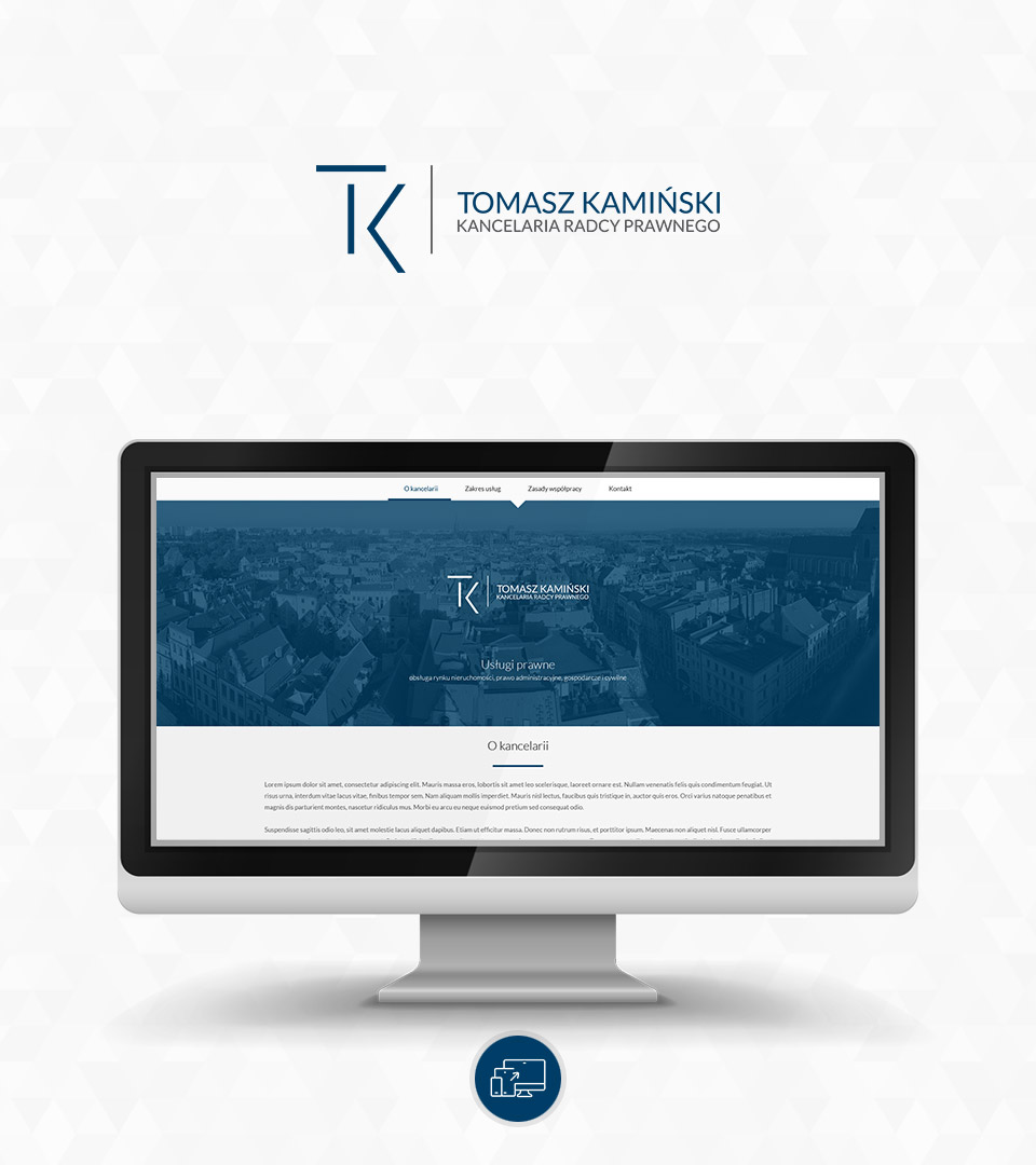Kancelaria radcy prawnego - Tomasz Kamiński, logo i strona internetowa