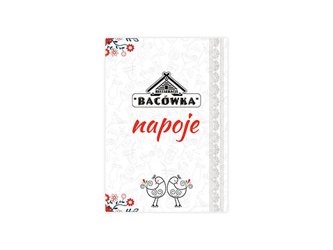 Menu napojów A4 składane do A5 | Restauracja Bacówka